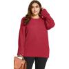 imageXIEERDUO Oversized Sweaters for Women Crewneck Long Sleeve Fuzzy Knit Warm Pullover SweaterBared