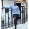 imageXIEERDUO Oversized Sweaters for Women Crewneck Long Sleeve Fuzzy Knit Warm Pullover SweaterBbblue