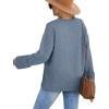 imageXIEERDUO Oversized Sweaters for Women Crewneck Long Sleeve Fuzzy Knit Warm Pullover SweaterBbblue