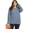 imageXIEERDUO Oversized Sweaters for Women Crewneck Long Sleeve Fuzzy Knit Warm Pullover SweaterBbblue