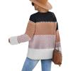 imageXIEERDUO Oversized Sweaters for Women Crewneck Long Sleeve Fuzzy Knit Warm Pullover SweaterBbcolor Block1
