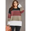 imageXIEERDUO Oversized Sweaters for Women Crewneck Long Sleeve Fuzzy Knit Warm Pullover SweaterBbcolor Block3