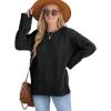 imageXIEERDUO Oversized Sweaters for Women Crewneck Long Sleeve Fuzzy Knit Warm Pullover SweaterCblack
