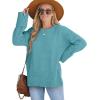 imageXIEERDUO Oversized Sweaters for Women Crewneck Long Sleeve Fuzzy Knit Warm Pullover SweaterHdeep Blue