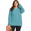 imageXIEERDUO Oversized Sweaters for Women Crewneck Long Sleeve Fuzzy Knit Warm Pullover SweaterHdeep Blue