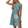 imageXIEERDUO Summer Dresses for Women 2025 Beach Vacation Clothes V Neck Button Sundresses with PocketsA Floral 01