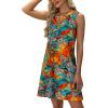 imageXIEERDUO Summer Dresses for Women 2025 Beach Vacation Clothes V Neck Button Sundresses with PocketsA Floral 02