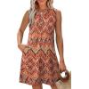 imageXIEERDUO Summer Dresses for Women 2025 Beach Vacation Clothes V Neck Button Sundresses with PocketsA Floral 05