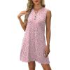 imageXIEERDUO Summer Dresses for Women 2025 Beach Vacation Clothes V Neck Button Sundresses with PocketsA Floral 06