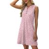 imageXIEERDUO Summer Dresses for Women 2025 Beach Vacation Clothes V Neck Button Sundresses with PocketsA Floral 06