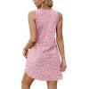 imageXIEERDUO Summer Dresses for Women 2025 Beach Vacation Clothes V Neck Button Sundresses with PocketsA Floral 06