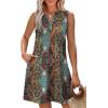 imageXIEERDUO Summer Dresses for Women 2025 Beach Vacation Clothes V Neck Button Sundresses with PocketsA Floral 07