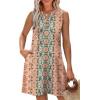 imageXIEERDUO Summer Dresses for Women 2025 Beach Vacation Clothes V Neck Button Sundresses with PocketsA Floral 08