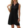 imageXIEERDUO Summer Dresses for Women 2025 Beach Vacation Clothes V Neck Button Sundresses with PocketsBlack