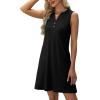 imageXIEERDUO Summer Dresses for Women 2025 Beach Vacation Clothes V Neck Button Sundresses with PocketsBlack