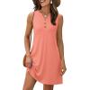 imageXIEERDUO Summer Dresses for Women 2025 Beach Vacation Clothes V Neck Button Sundresses with PocketsCoral