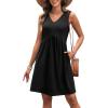 imageXIEERDUO Summer Dresses for Women 2025 Casual Dress V Neck Swimsuit Coverup Beach Vacation Clothes FashionAll Black