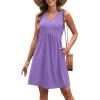 imageXIEERDUO Summer Dresses for Women 2025 Casual Dress V Neck Swimsuit Coverup Beach Vacation Clothes FashionAll Purple
