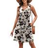 imageXIEERDUO Summer Dresses for Women 2025 Casual Dress V Neck Swimsuit Coverup Beach Vacation Clothes FashionBeige Floral