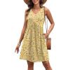 imageXIEERDUO Summer Dresses for Women 2025 Casual Dress V Neck Swimsuit Coverup Beach Vacation Clothes FashionYellow Floral