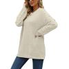 imageXIEERDUO Sweaters for Women Long Sleeve Chunky Knit Pullover Crewneck Sweatshirts