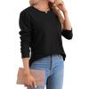 imageXIEERDUO Sweatshirts for Women Crew Neck Long Sleeve Basic Casual Tunic Tops for LeggingsAblack
