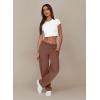 imageXIEERDUO Womens 2024 Spring Summer Pants Casual Cargo Sweatpants Wide Leg High Waisted Trousers with 6 PocketA Coffee