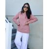imageXIEERDUO Womens Crewneck Sweatshirt Pockets Oversized Fleece Long Sleeve Fall Tunic Tops