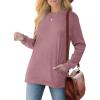 imageXIEERDUO Womens Crewneck Sweatshirt Pockets Oversized Fleece Long Sleeve Fall Tunic Tops