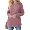 imageXIEERDUO Womens Crewneck Sweatshirt Pockets Oversized Fleece Long Sleeve Fall Tunic Tops