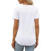 imageXIEERDUO Womens Pleated Tops Dressy Casual Short Sleeve TShirts Fashion Blouses Loose Curved Hem Long Tunic S3XLA White