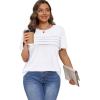 imageXIEERDUO Womens Pleated Tops Dressy Casual Short Sleeve TShirts Fashion Blouses Loose Curved Hem Long Tunic S3XLA White