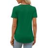 imageXIEERDUO Womens Pleated Tops Dressy Casual Short Sleeve TShirts Fashion Blouses Loose Curved Hem Long Tunic S3XLGreen