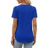 imageXIEERDUO Womens Pleated Tops Dressy Casual Short Sleeve TShirts Fashion Blouses Loose Curved Hem Long Tunic S3XLRoyal Blue
