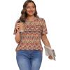 imageXIEERDUO Womens Pleated Tops Dressy Casual Short Sleeve TShirts Fashion Blouses Loose Curved Hem Long Tunic S3XLZ Boho Floral