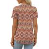 imageXIEERDUO Womens Pleated Tops Dressy Casual Short Sleeve TShirts Fashion Blouses Loose Curved Hem Long Tunic S3XLZ Boho Floral