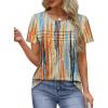 imageXIEERDUO Womens Pleated Tops Dressy Casual Short Sleeve TShirts Fashion Blouses Loose Curved Hem Long Tunic S3XLZ Multicolor
