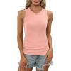 imageXIEERDUO Womens Summer Tank Tops Racerback High Neck Basic Casual Slim Fit Sleeveless 3 Pack053 Pack Black Beige Pink