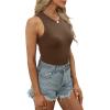 imageXIEERDUO Womens Summer Tank Tops Racerback High Neck Basic Casual Slim Fit Sleeveless 3 Pack053 Pack Black Brown Grey