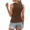 imageXIEERDUO Womens Summer Tank Tops Racerback High Neck Basic Casual Slim Fit Sleeveless 3 Pack053 Pack Black Brown Grey