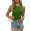 imageXIEERDUO Womens Summer Tank Tops Racerback High Neck Basic Casual Slim Fit Sleeveless 3 Pack063 Pack Black Blue Green