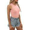 imageXIEERDUO Womens Summer Tank Tops Racerback High Neck Basic Casual Slim Fit Sleeveless 3 Pack063 Pack Black White Pink
