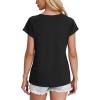 imageXIEERDUO Womens T Shirts Crew Neck Raglan Short Sleeve Shirts Fashion OutfitsBlack