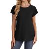imageXIEERDUO Womens T Shirts Crew Neck Raglan Short Sleeve Shirts Fashion OutfitsBlack