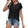 imageXIEERDUO Womens T Shirts Crew Neck Raglan Short Sleeve Shirts Fashion OutfitsBlack