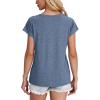 imageXIEERDUO Womens T Shirts Crew Neck Raglan Short Sleeve Shirts Fashion OutfitsBlue