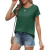 imageXIEERDUO Womens T Shirts Crew Neck Raglan Short Sleeve Shirts Fashion OutfitsGreen