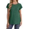 imageXIEERDUO Womens T Shirts Crew Neck Raglan Short Sleeve Shirts Fashion OutfitsGreen