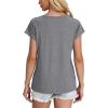 imageXIEERDUO Womens T Shirts Crew Neck Raglan Short Sleeve Shirts Fashion OutfitsGrey
