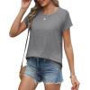 imageXIEERDUO Womens T Shirts Crew Neck Raglan Short Sleeve Shirts Fashion OutfitsGrey